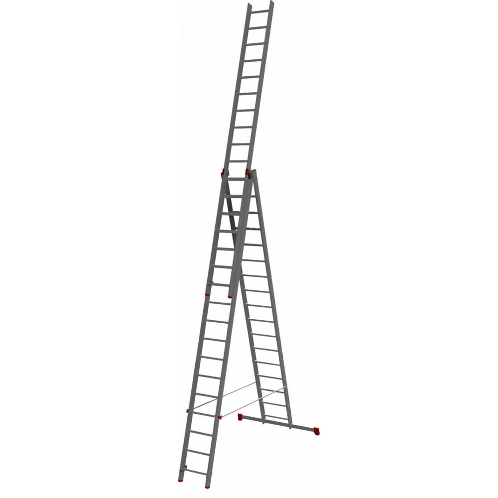 фото Алюминиевая трехсекционная профессиональная лестница новая высота