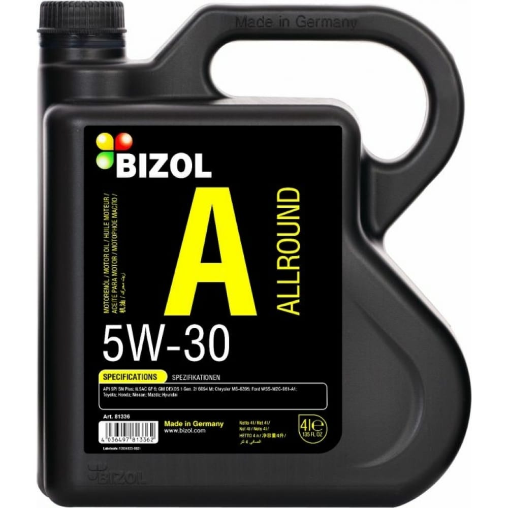 НС-синтетическое моторное масло Bizol 85120 bizol синт мот масло technology 5w 30 sn c3 1л