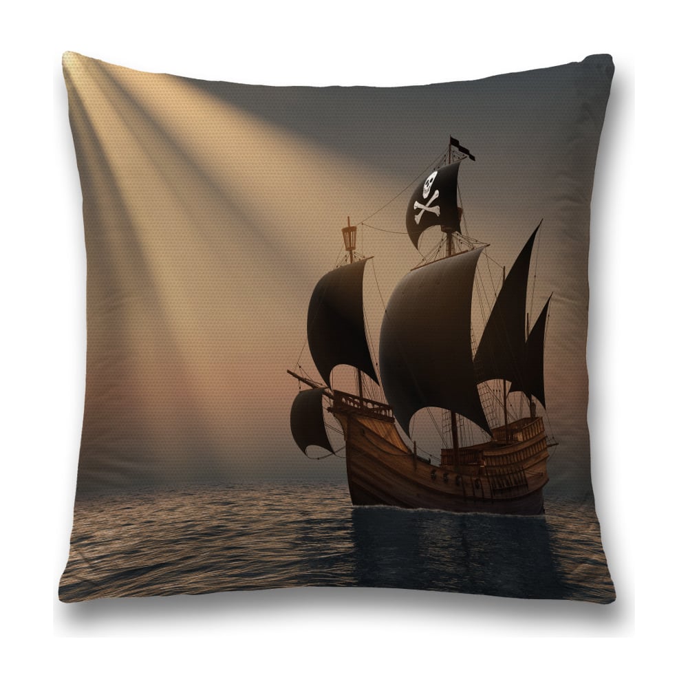 Изображение товара Декоративная наволочка JoyArty 45х45 см, черный и темно-серый полиэстер, молния