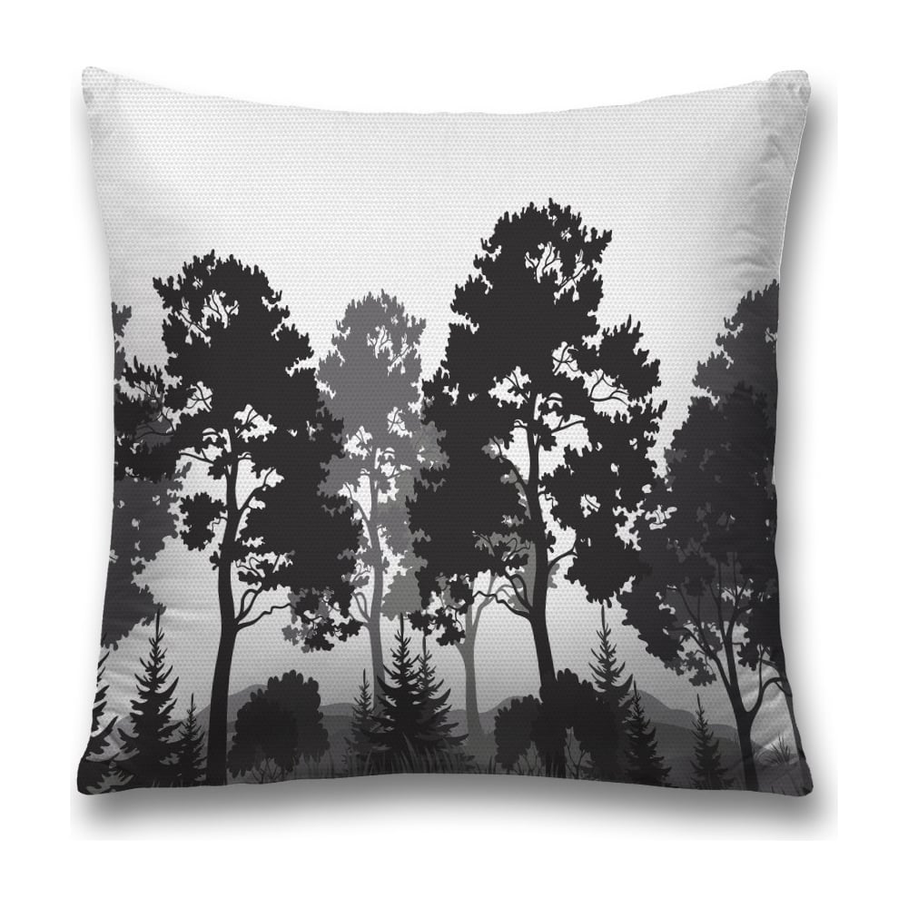 Изображение товара Декоративная наволочка JoyArty 45x45 см полиэстер серый черный белый