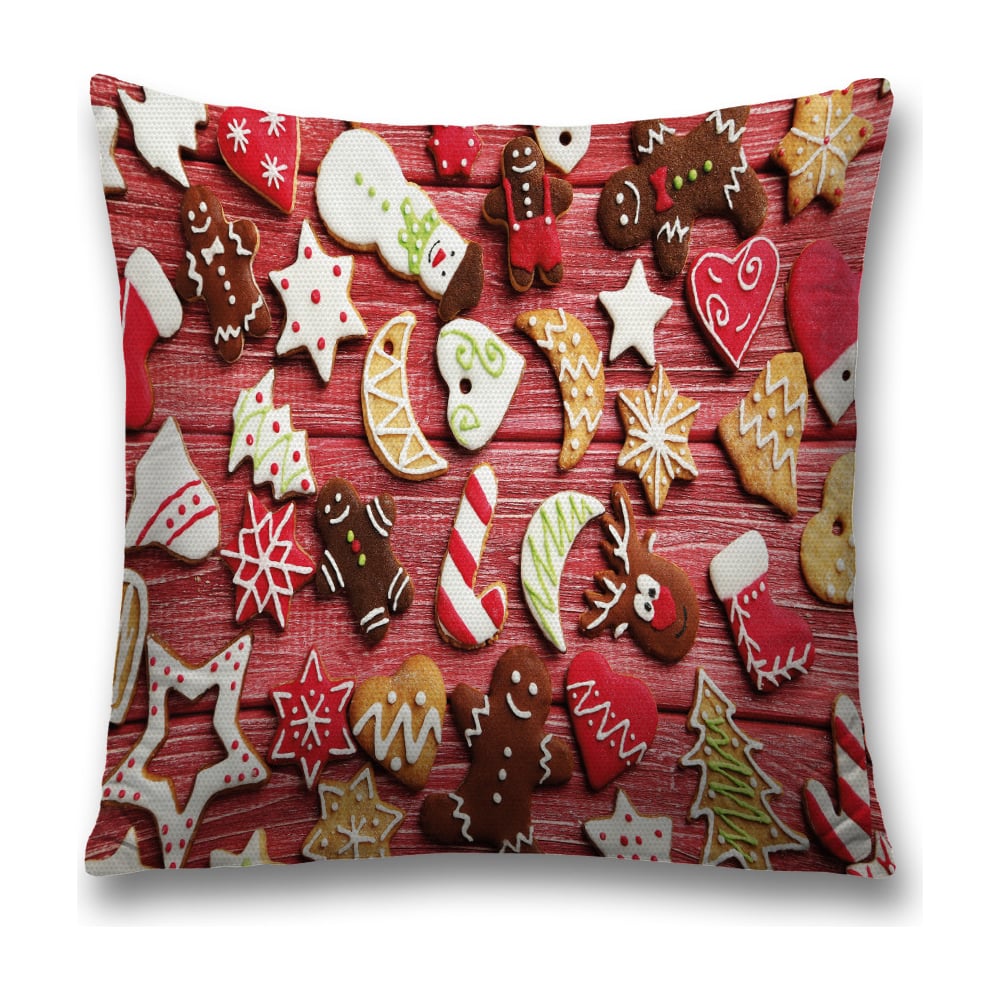 Изображение товара Декоративная наволочка JoyArty 45x45 см полиэстер красный бежевый белый