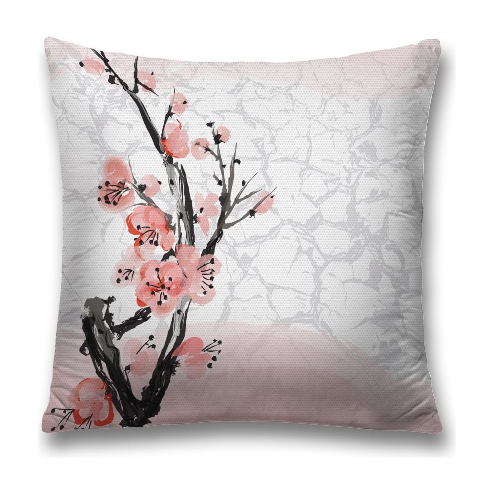 Изображение товара Декоративная наволочка JoyArty 45x45 см полиэстер с молнией серый розовый черный