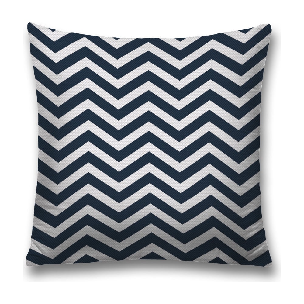 Изображение товара Декоративная наволочка JoyArty 45x45 см с молнией темно-синия и белая