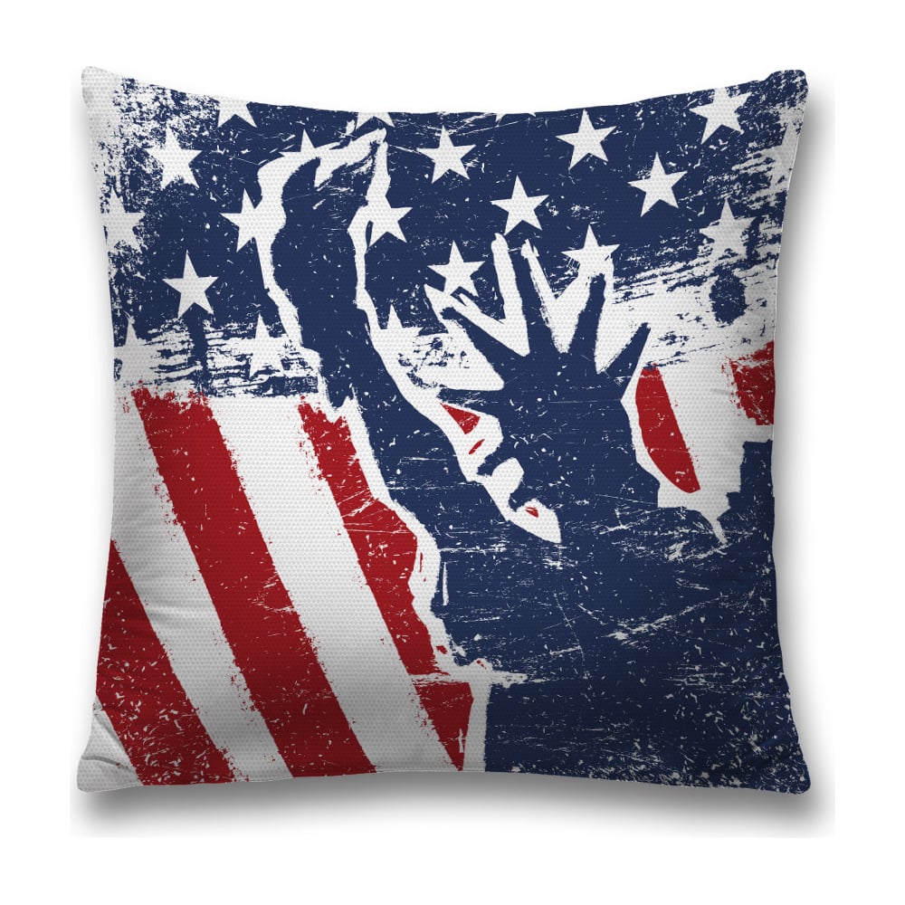 Изображение товара Декоративная наволочка JoyArty 45х45 см из полиэстера с молнией синяя и красная