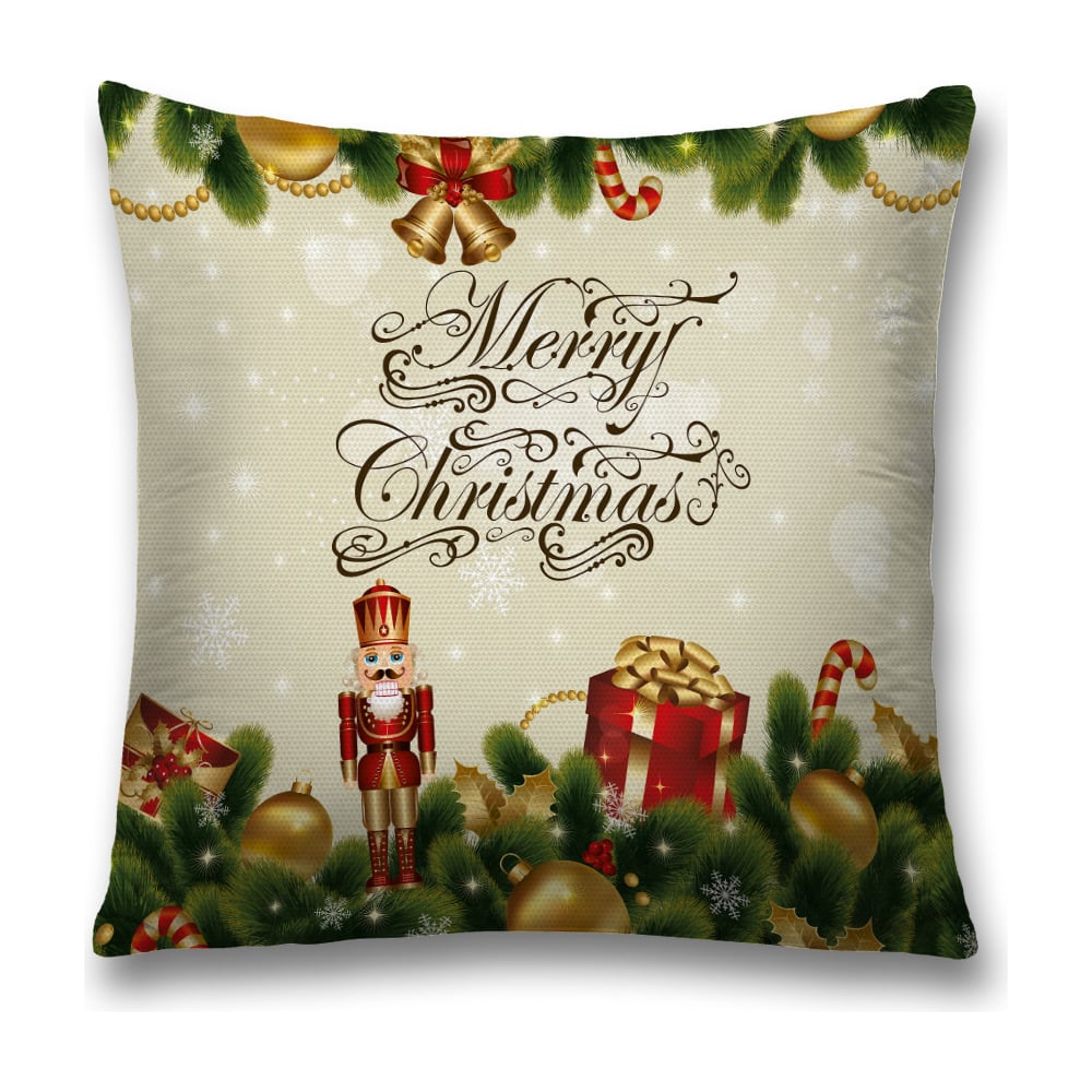 Изображение товара Декоративная наволочка JoyArty 45x45 см, зелено-красно-желтая