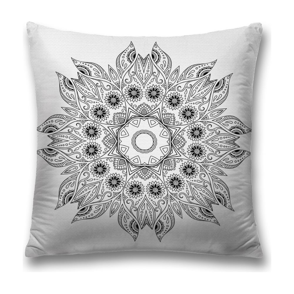 Изображение товара Декоративная наволочка JoyArty 45x45 см с молнией серо-черно-белая