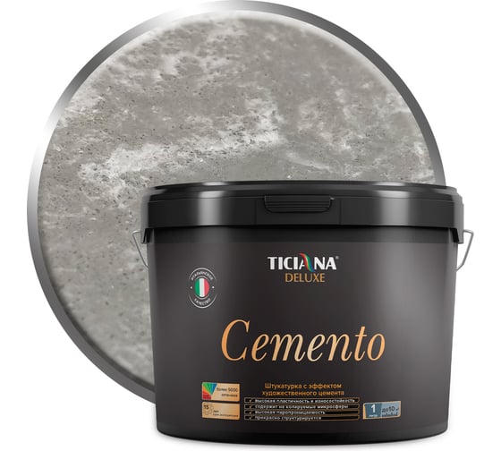 Изображение товара Декоративная штукатурка Ticiana DeLuxe Cemento 15 л 4300008033