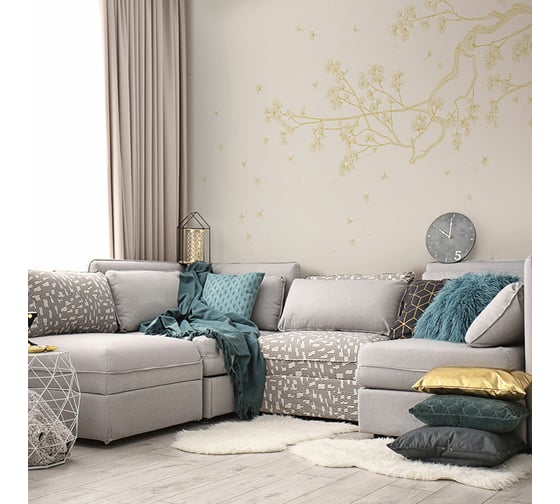 Изображение товара Фотообои ООО Ортограф Sakura branch gold 3.93x2.7 м OF_34326