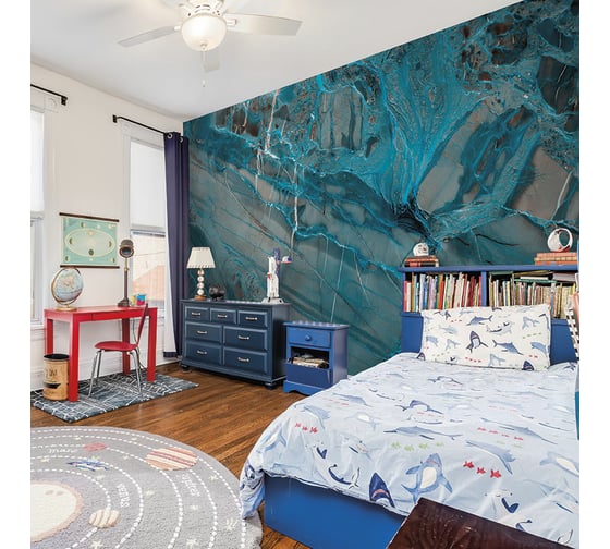 Изображение товара Фотообои ООО Ортограф Синяя абстракция 3.93x2.7 м OF_34605