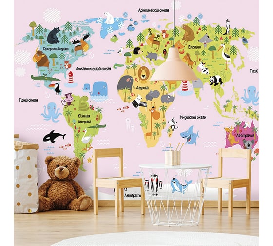 Изображение товара Фреска ООО Ортограф Детская карта 2 4x2.7 м FX_33740