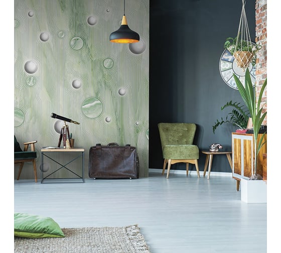 Изображение товара Фотообои ООО Ортограф Bubbles green 2.58x2.7 м OT-G_33986