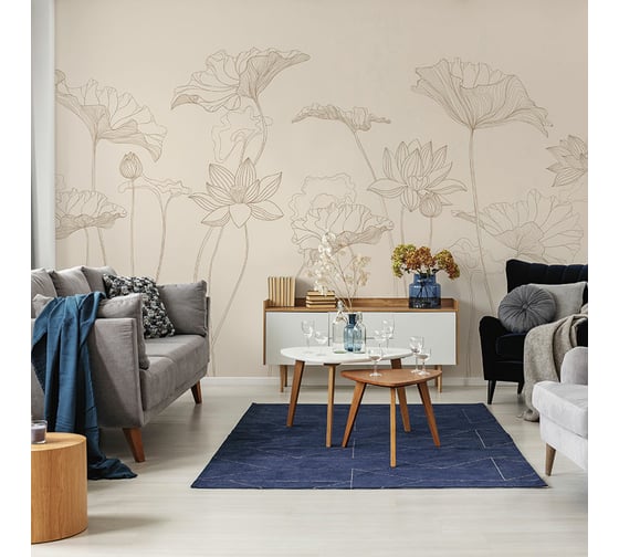 Изображение товара Фотообои ООО Ортограф Lotus line beige 2x2.7 м OF_34282