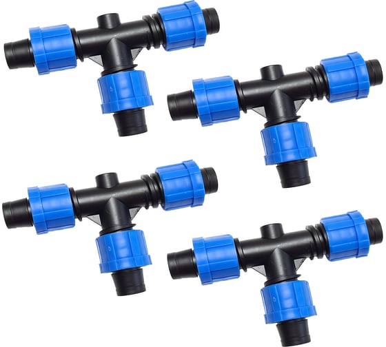 Изображение товара Компрессионный тройник для капельной ленты 16 мм Профитт 4 шт. 1648444