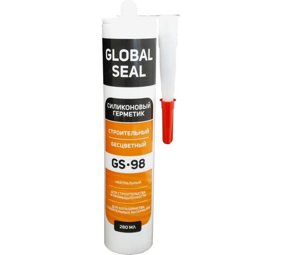 Изображение товара Силиконовый нейтральный герметик GlobalSeal GS-98 (бесцветный; 280 мл) 3980011