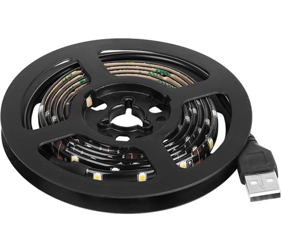Изображение товара Светодиодная лента Lamper LED USB 5В, 1 м, 8 мм, IP65, SMD 2835, 60 LED/m, свет белый 6500 K 141-385