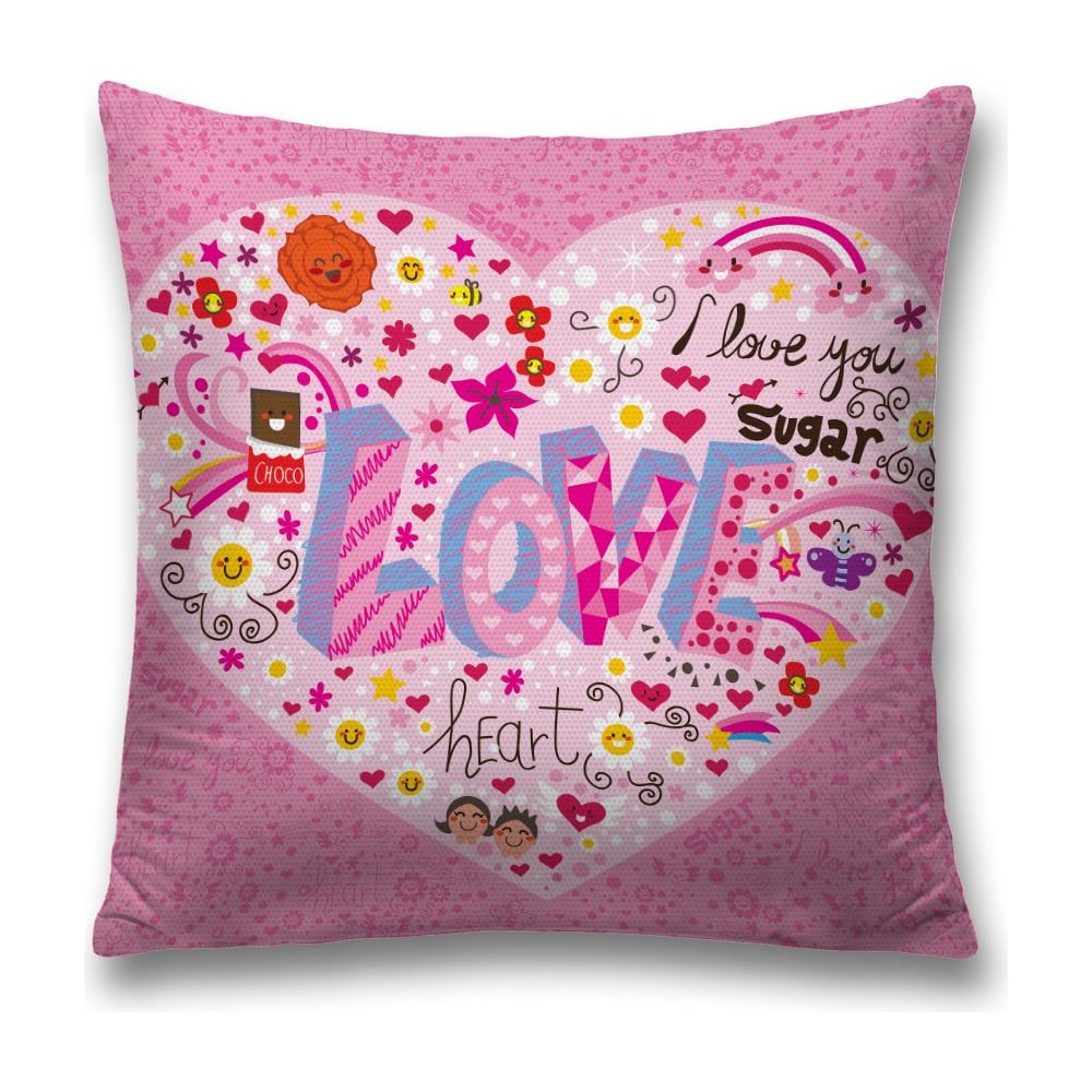 Изображение товара Декоративная наволочка JoyArty 45х45 см полиэстер розовый и темно-серый