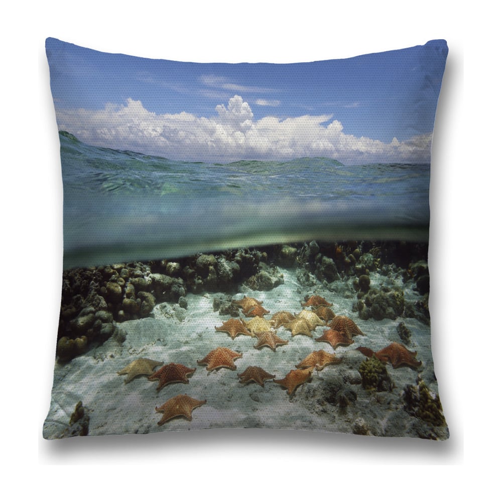 Изображение товара Декоративная наволочка JoyArty sl_35905 45x45 см голубой оранжевый черный