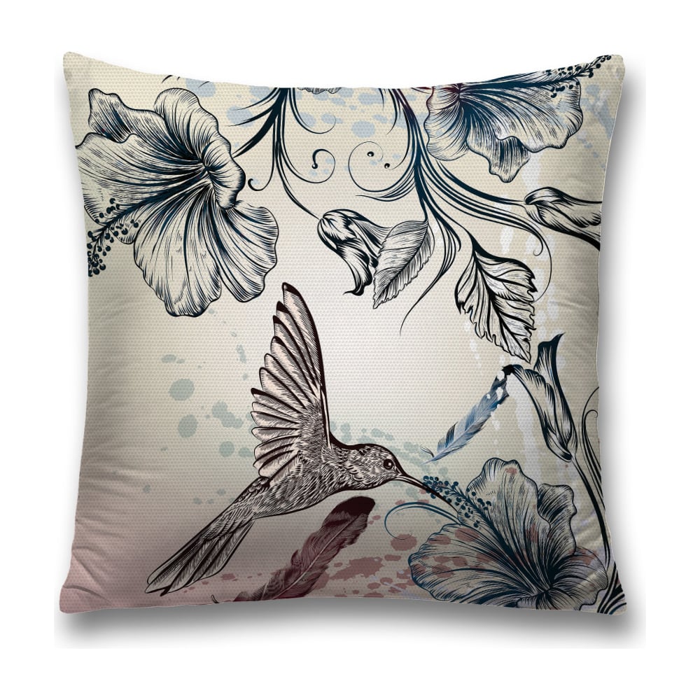 Изображение товара Декоративная наволочка JoyArty 45x45 см из полиэстера черный серый молния