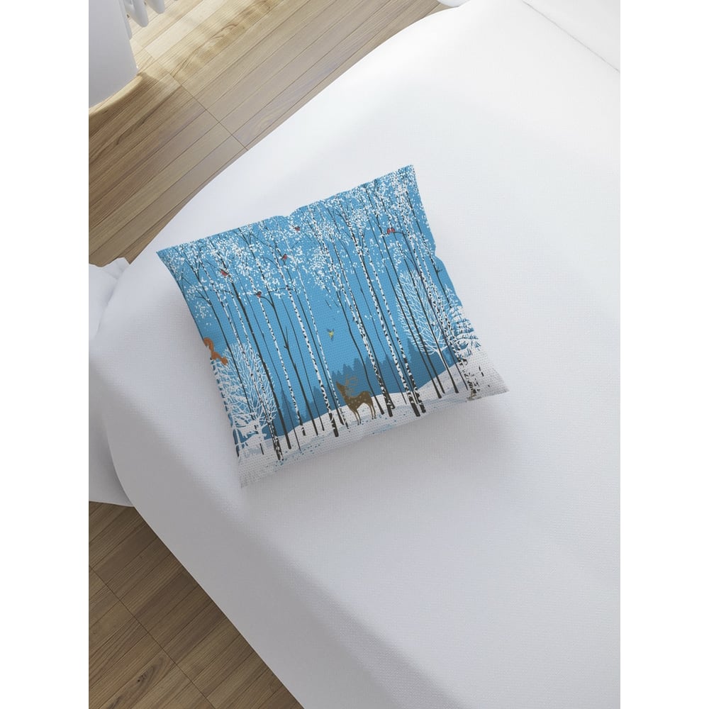 Изображение товара Декоративная наволочка JoyArty 45х45 см голубой коричневый серый полиэстер