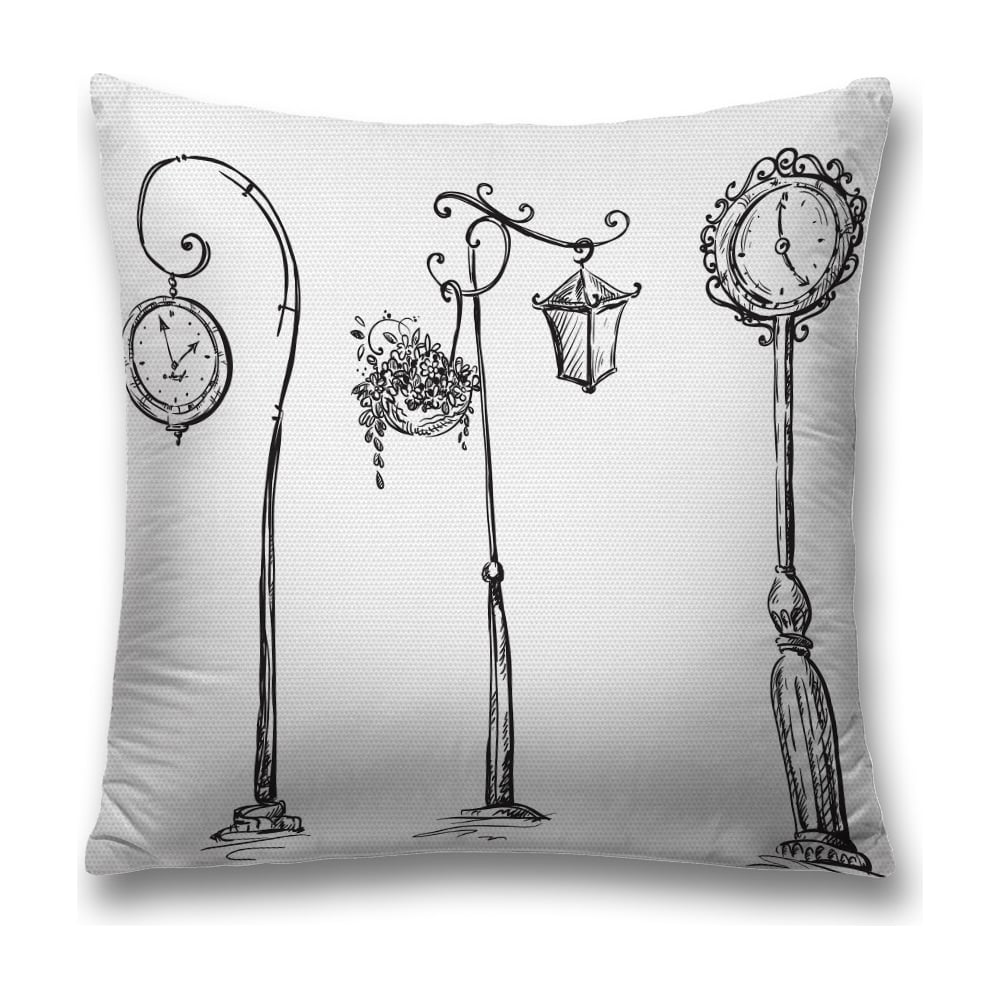 Изображение товара Декоративная наволочка JoyArty 45х45 см полиэстер черно-белая молнния