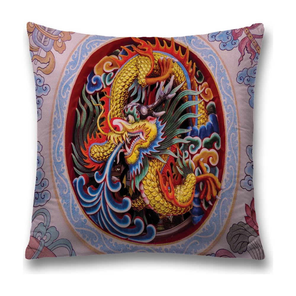 Изображение товара Декоративная наволочка JoyArty 45x45 см, молния, красный и голубой цвет