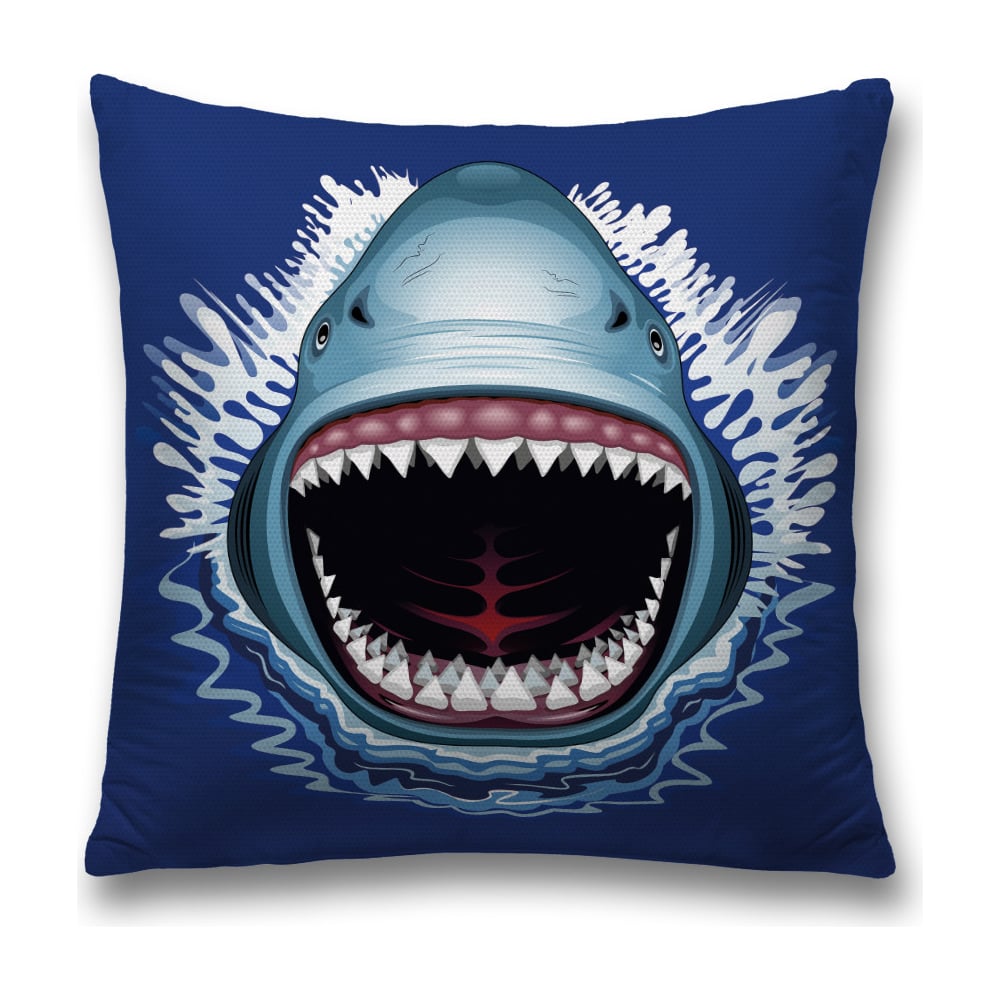 Изображение товара Декоративная наволочка JoyArty 45х45 см из полиэстера с молнией, синий и белый цвет