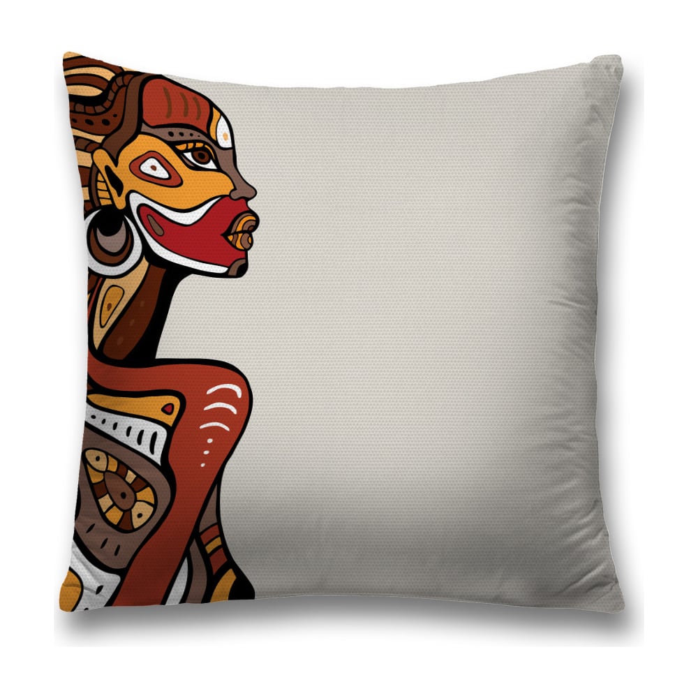 Изображение товара Декоративная наволочка JoyArty 45х45 см полиэстер серый бордовый желтый