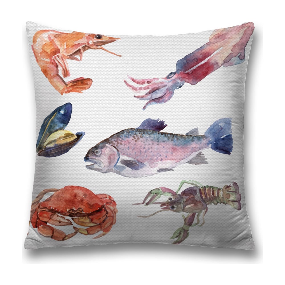 Изображение товара Декоративная наволочка JoyArty 45х45 см оранжевая синяя светло-коричневая