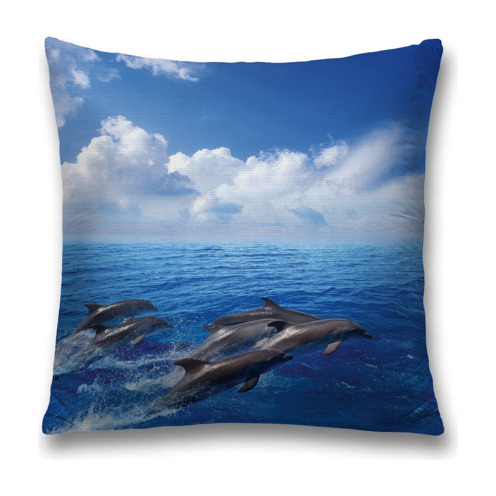 Изображение товара Декоративная наволочка JoyArty 45x45 см с молнией синия голубой серый