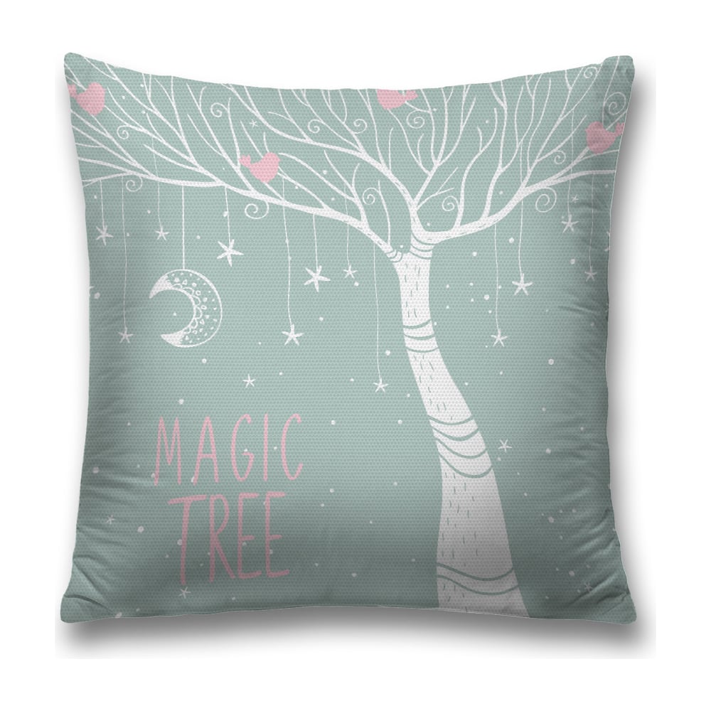 Изображение товара Декоративная наволочка JoyArty 45x45 светло-серый белый розовый полиэстер