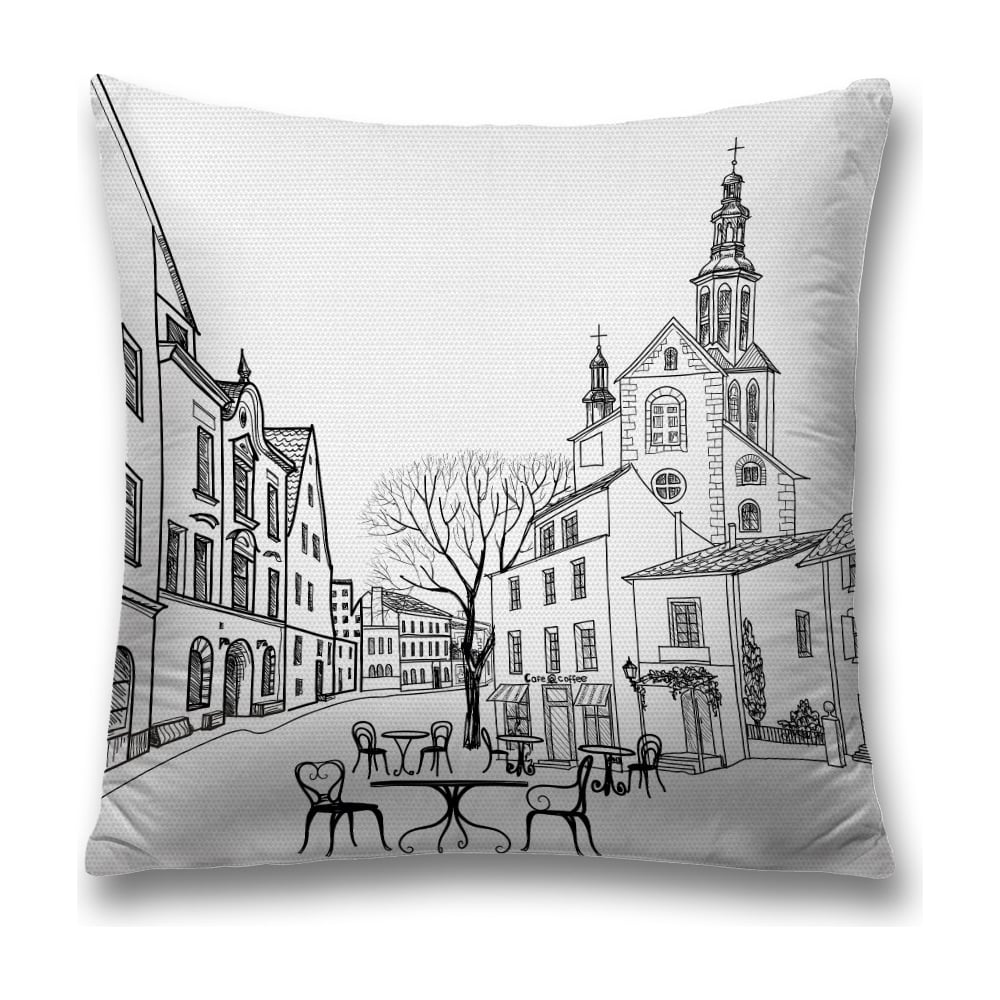 Изображение товара Декоративная наволочка JoyArty 45x45 см, полиэстер, молния, черный и белый