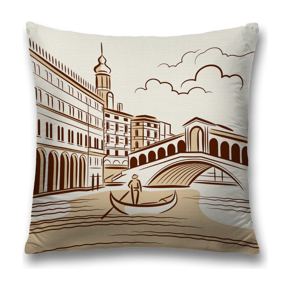 Изображение товара Декоративная наволочка JoyArty sl_37900 45х45 см коричневый, серый, белый