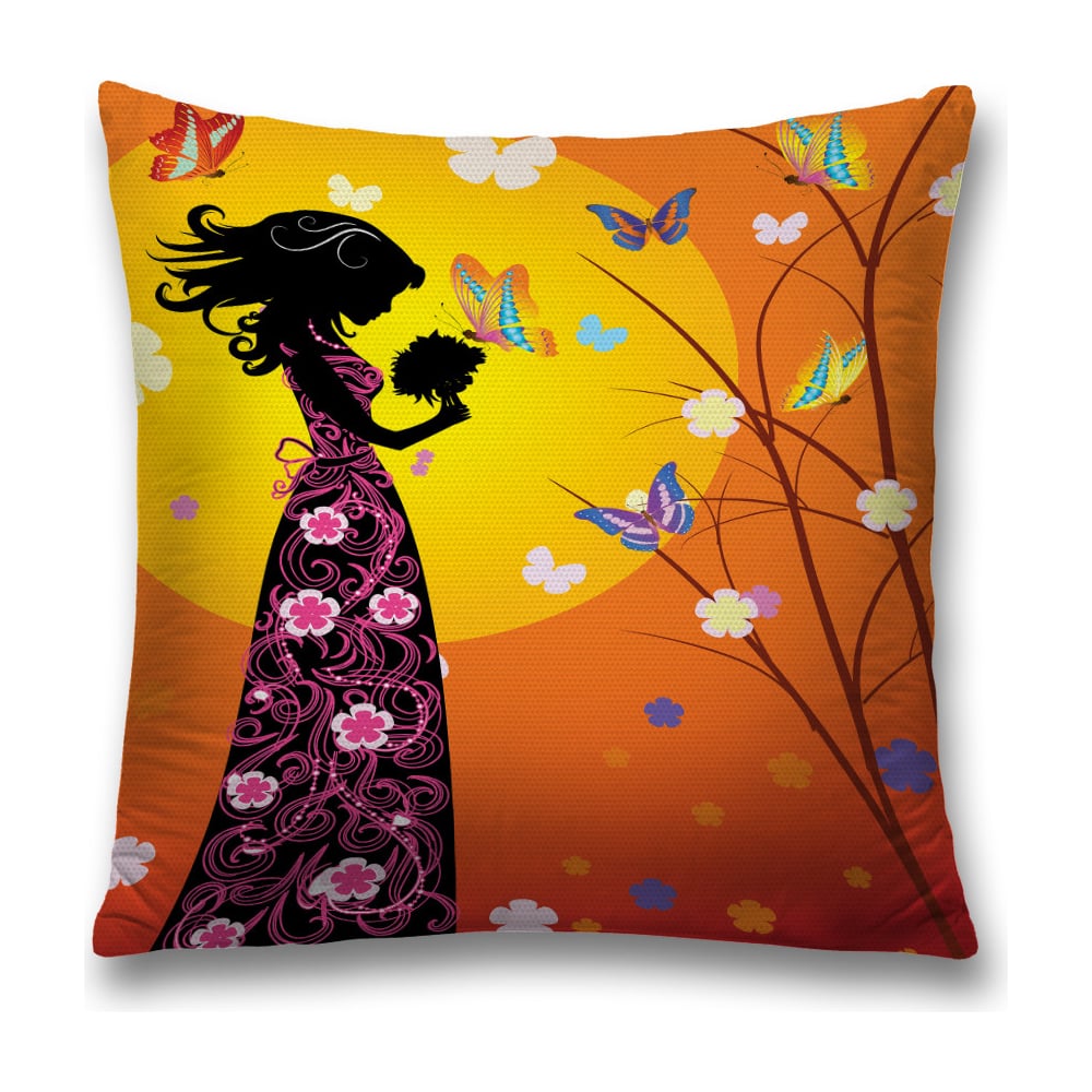 Изображение товара Декоративная наволочка JoyArty sl_17537 желтая и оранжевая