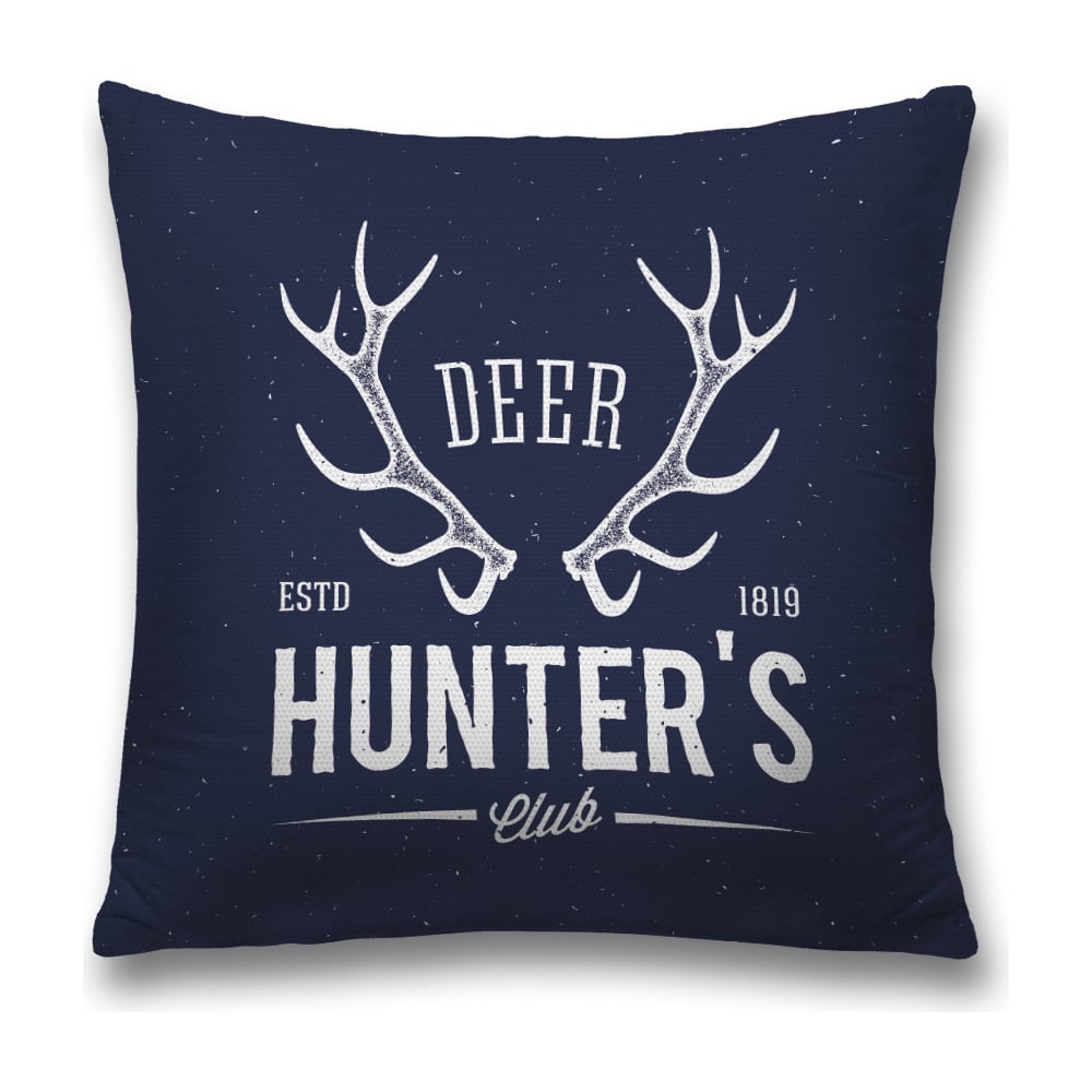 Изображение товара Декоративная наволочка JoyArty 45х45 см из полиэстера с молнией, темно-синий, серый, белый