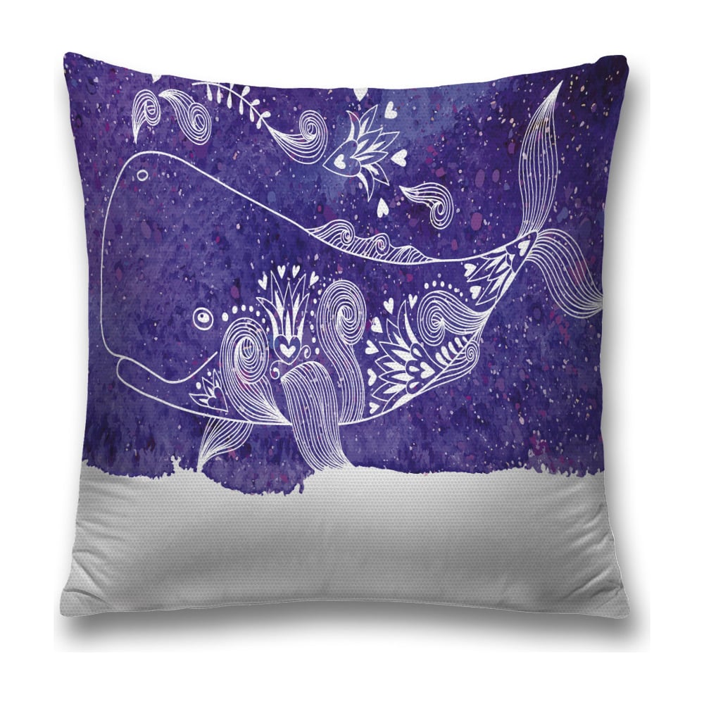 Изображение товара Декоративная наволочка JoyArty 45х45 фиолетовый и белый полиэстер молния