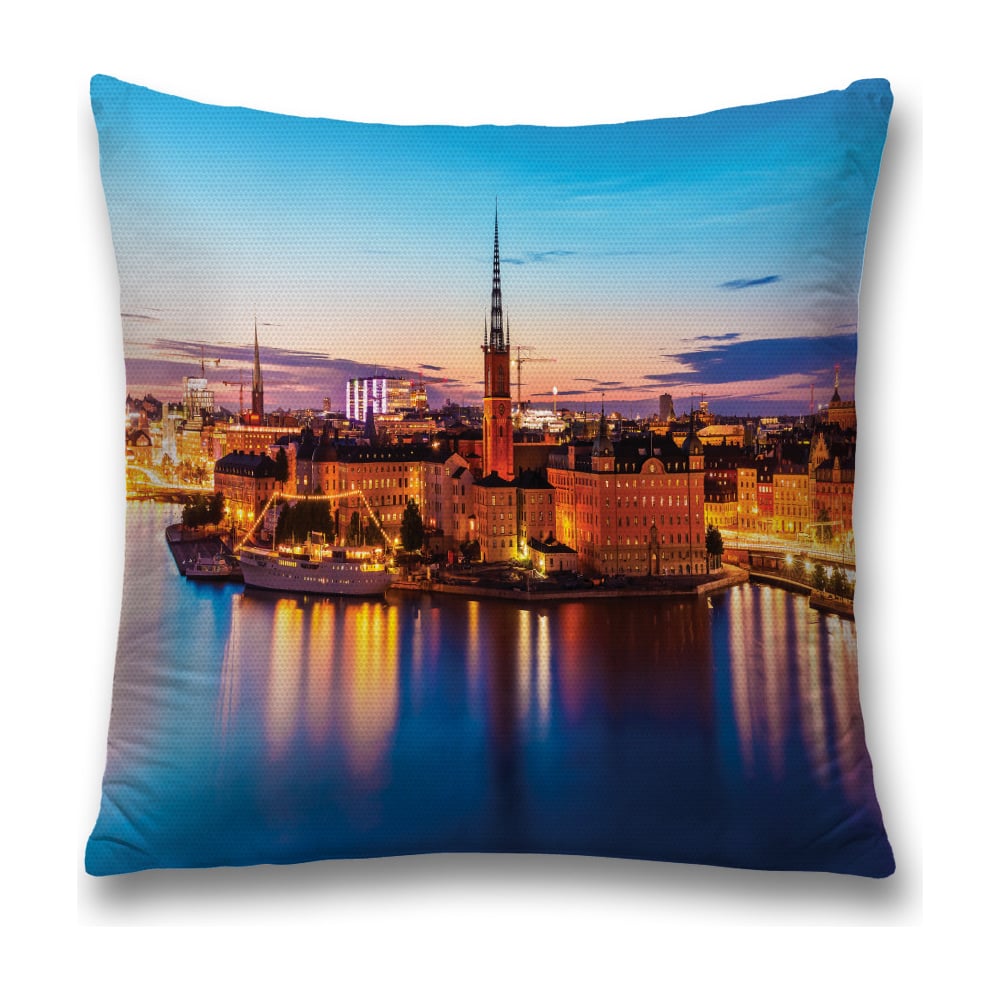 Изображение товара Декоративная наволочка JoyArty 45х45 см с молнией синяя и желтая