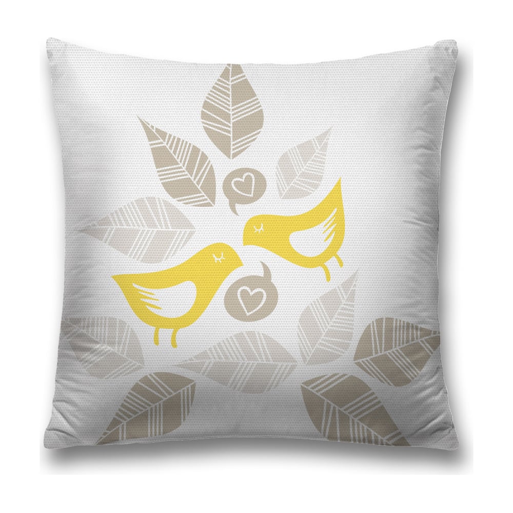 Изображение товара Декоративная наволочка JoyArty 45x45 см серый желтый полиэстер