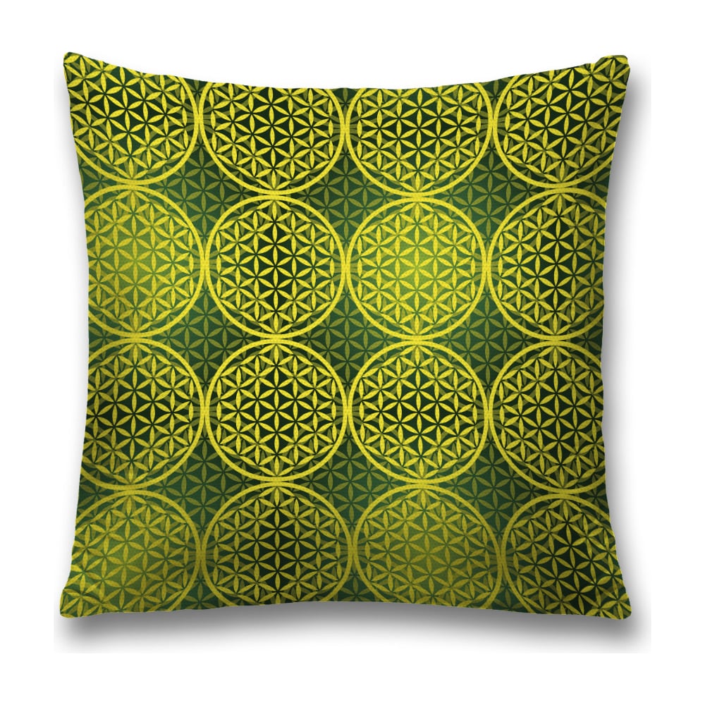 Изображение товара Декоративная наволочка JoyArty 45x45 см с молнией оливковый и желтый дизайн