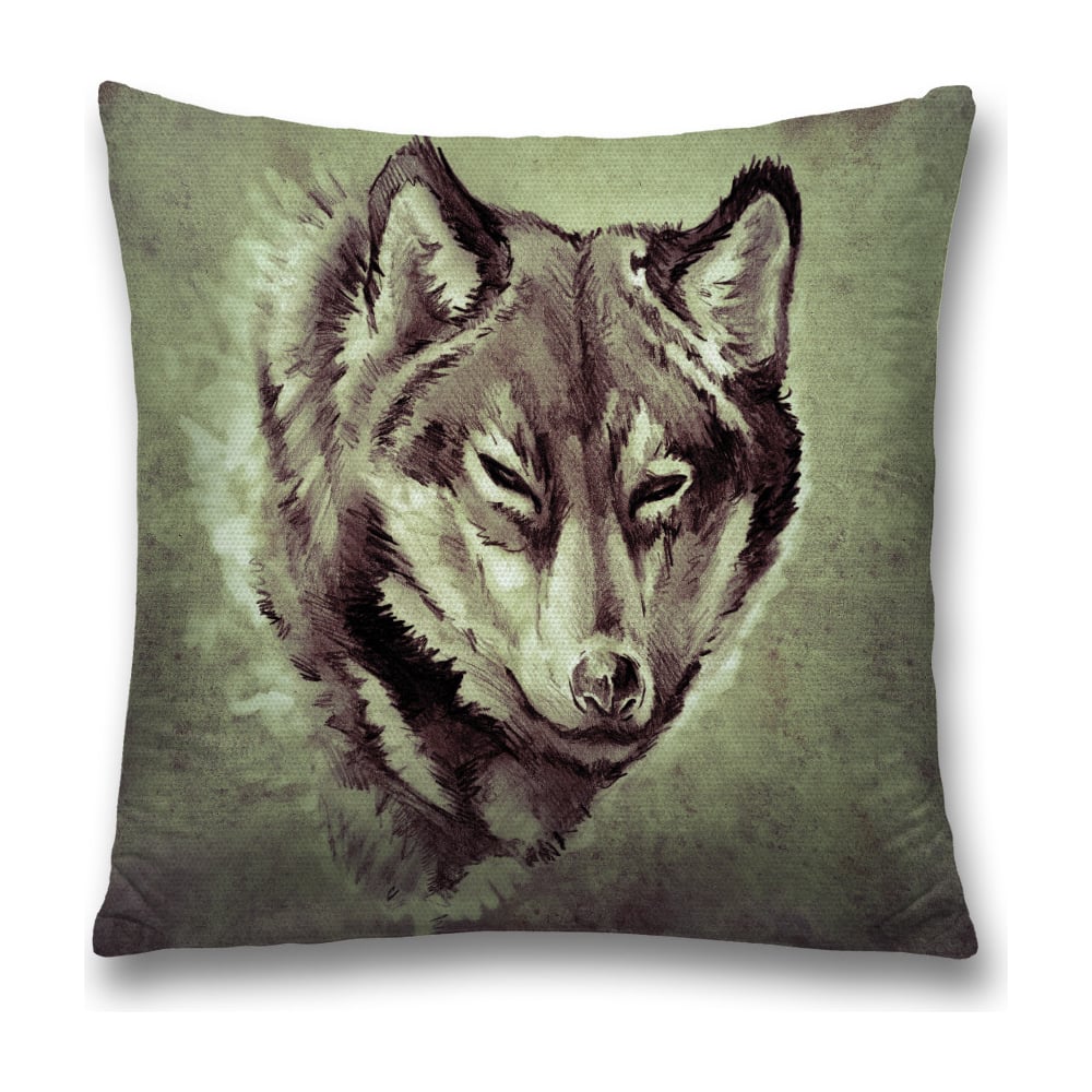 Изображение товара Декоративная наволочка JoyArty 45x45 см из полиэстера с молнией, цвет хаки, черный, серый