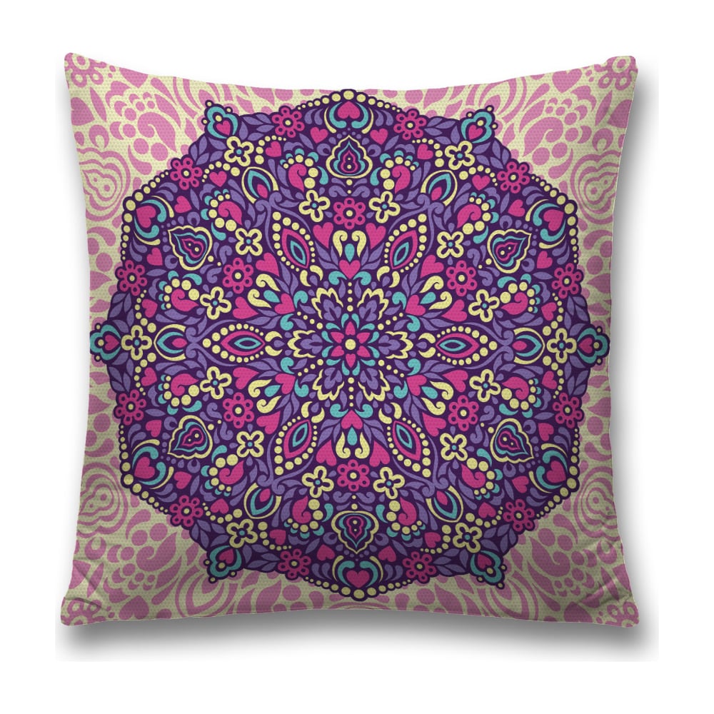 Изображение товара Декоративная наволочка JoyArty 45х45 см из полиэстера голубой желтый фиолетовый