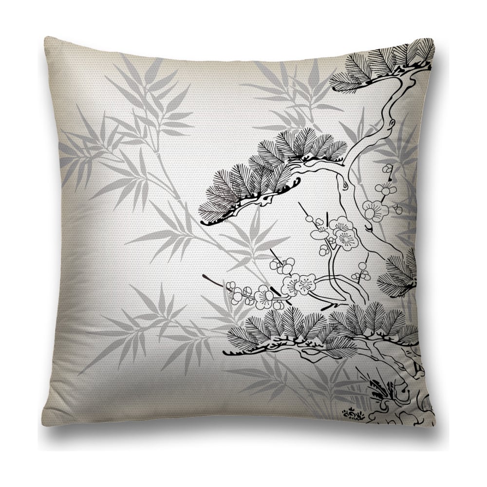 Изображение товара Декоративная наволочка JoyArty 45х45 см, черная и серая, молния