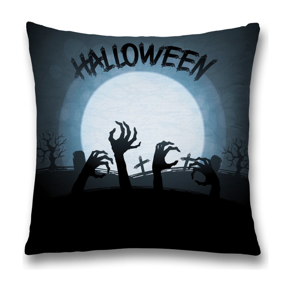 Изображение товара Декоративная наволочка JoyArty 45х45 см с застежкой-молнией синий/черный