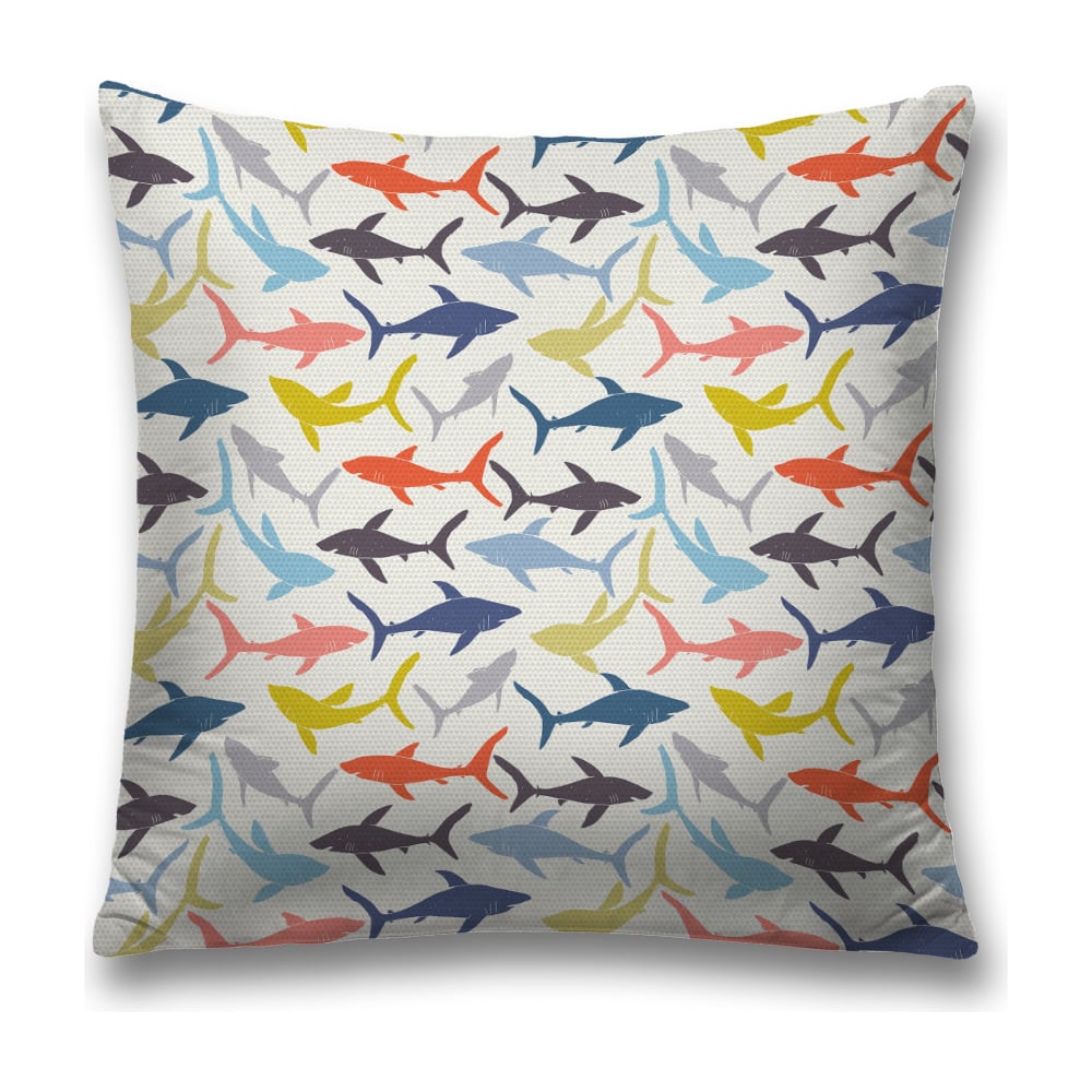 Изображение товара Декоративная наволочка JoyArty 45x45 см голубой оранжевый серый полиэстер