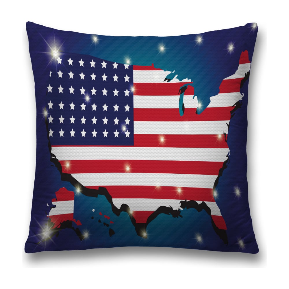 Изображение товара Декоративная наволочка JoyArty 45x45 см с молнией, темно-синий, красный, черный