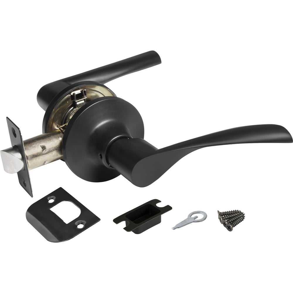 Изображение товара Ручка защелка Ajax 6010 BL-P черная для межкомнатных дверей