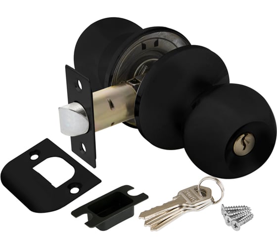 Изображение товара Ручка защелка Ajax 6082 BL-E (ключ/фиксатор) черный 44445