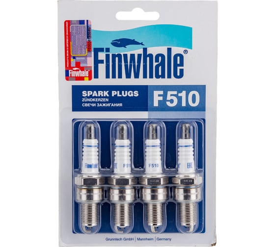 Изображение товара Свеча зажигания 4 шт LADA 2108-10 инжектор/Kalina/Granta/CHEVROLET Niva FINWHALE F510