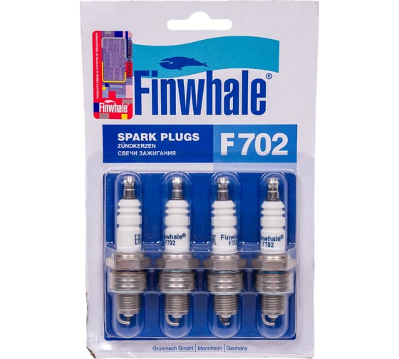 Изображение товара Свеча зажигания 4 шт ГАЗ /UAZ 3151 дв.402 Citroen/Peugeot/Honda/Suzuki/Renault FINWHALE F702