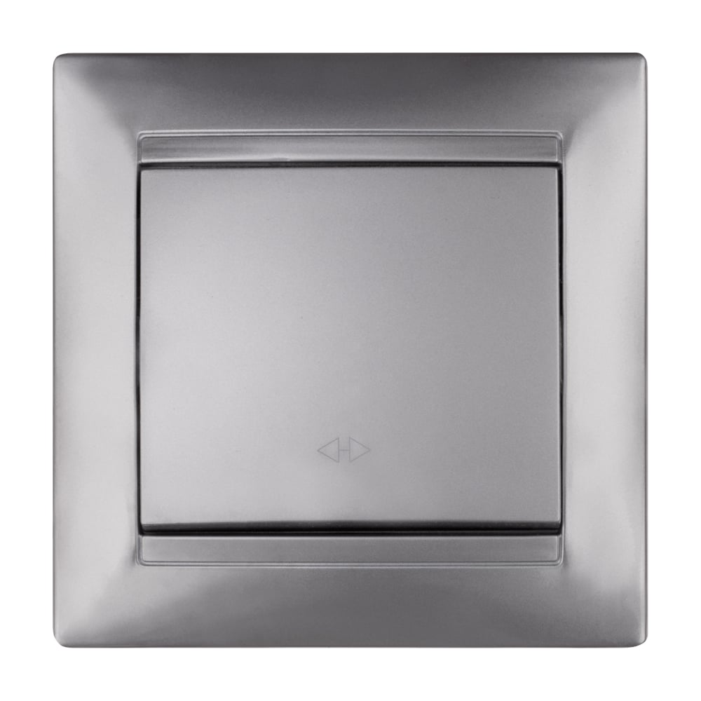 Изображение товара Выключатель перекрестный одноклавишный серебристый металлик TDM ELECTRIC серия Лама SQ1815-0236