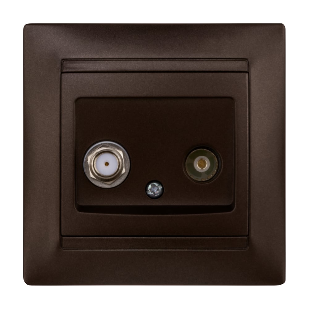 Изображение товара Розетка телевизионная TDM ELECTRIC Лама с SAT разъемом шоколад